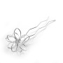 Classic iron hairpin with surface colour plating, which can be used as a finished hairpin or as a semi-finished product for the production of decorative hairpins. The pin has an attached wired flower with diameter 35 mm. The size of the hairpin is 70 x 12 x 1.2 mm.
THE PRICE IS FOR 1 PIECE.