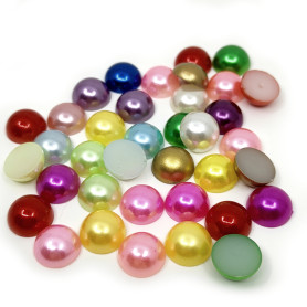 Acrylic pearl cabochons - Ø 10 x 5 mm - weight 10 g (aprox. 38 pcs)