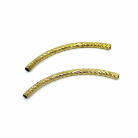 Brass Spacer Bead - Ornamented Tube - 50 x 3 mm