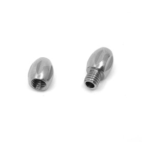 304 Stainless Steel Screw Clasp - Oval - 12 x 5 mm, Hole: 0.7 mm