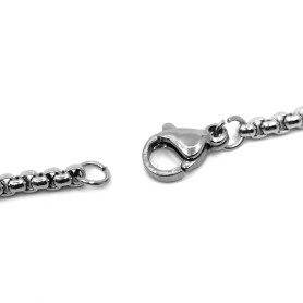 304 Nerezový náhrdelníkový řetízek s karabinkou - délka 75 cm