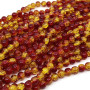 Glass Crackle Beads - Ø 8-9 mm - Two-Colored Round Dyed - 1 Strand (approx. 100-110 pcs)