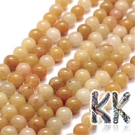 Natural Yellow Topaz - Round Beads - Ø 8 mm, Hole: 1 mm