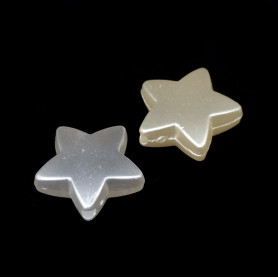 Plastové akrylové perly - hvězdy - 14 x 14 x 5 mm - množství 1 g (cca 2 ks)