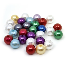 Plastové akrylové perly - kuličky - Ø 9,5-10 mm - množství 1 g (cca 2,4 ks)