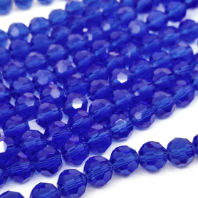 Faceted Glass Beads - Transparent Round - Ø 8 mm - 1 strand (approx. 40 pcs)