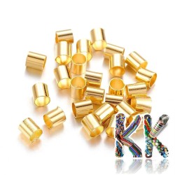 Brass crimp beads - tube - ∅ 3 x 3 mm - quantity 1 g (approx. 45 pcs)