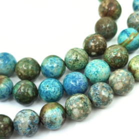 Přírodní chryzokol – 8mm – Tromlované kuličky – Průvlek: 1,2mm – Množství: 1 kus