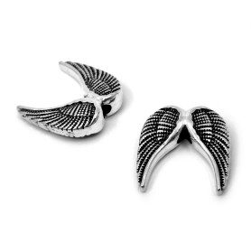 Korálek ze zinkové slitiny - andělská křídla - 15 x 15 x 5 mm