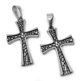 304 Stainless Steel Pendant - Cross - 39 x 24,5 x 2.5 mm, Hole: 4,5 x 8.5 mm