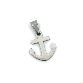 304 Stainless Steel Pendant - Anchor - 18 x 16 x 1 mm, Hole: 8 x 3.5 mm