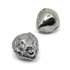 304 Stainless Steel Bead - Lion Head - 13 x 11 x 9.5 mm, Hole: 3 mm