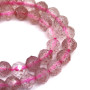 Natural Strawberry Quartz - Faceted Round Beads - Ø 4 mm, Hole: 1 mm