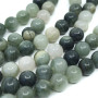 Natural Green Rutilated Quartz - Round Beads - Ø 8 mm, Hole: 1 mm