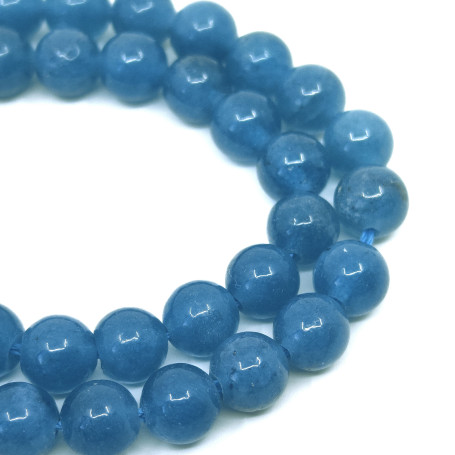 Natural Malaysian Jade - Dyed Round Beads - Ø 6-7 mm, Hole: 1 mm