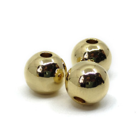 Brass Spacer Bead - Round - Ø 6 mm, Hole: 1 mm