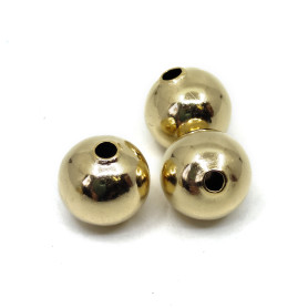 Brass Spacer Bead - Round - Ø 8 mm, Hole: 1.8 mm