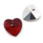 Heart pendant - red - 14 x 14 x 8 mm