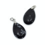Natural Flake Obsidian - 21-24 x 12-14 mm, Hole: 2 x 7 mm - Drop Pendant