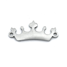 201 Stainless Steel Link Connector - Crown - 9 x 19 x 1 mm, Hole: 1.2 mm