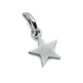 201 Stainless Steel Pendant - Star - 7 x 5.5 x 1 mm, Hole: 2.5 mm