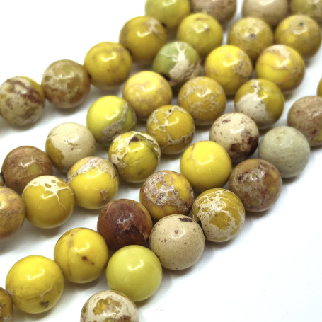 Natural Regalite / Variscite - Dyed Round Beads - Ø 6-7 mm, Hole: 1 mm