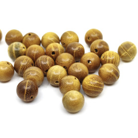 Korálky ze žlutého santalového dřeva - kulička - Ø 8 mm