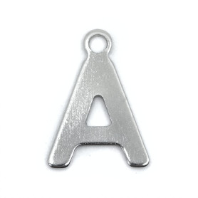 201 Stainless Steel Pendant - Alphabet - 12 x 6-10.1 x 0.6 mm, Hole: 1.2 mm