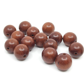 Natural Rosewood - Round Beads - Ø 15 mm, Hole: 1.8 mm