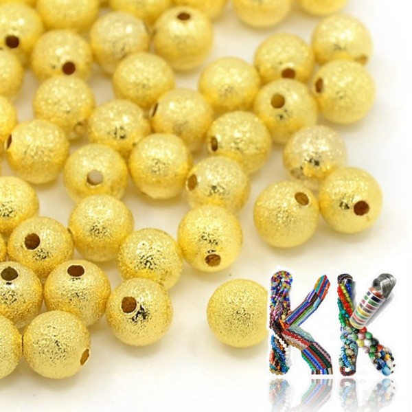 Brass beads with stardust - Ø 8 mm