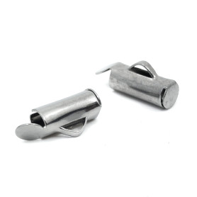 304 Stainless Steel Slide On Cord End / Clasp - 6 x 10 x 4 mm - inner Ø 3 x 1.5 mm