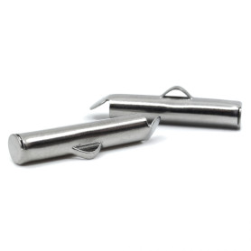 304 Stainless Steel Slide On Cord End / Clasp - 6 x 20 x 4 mm - inner Ø 3 x 1.5 mm