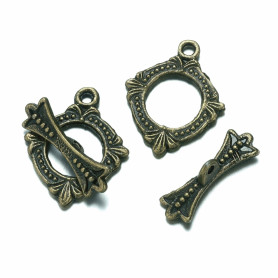 Americké zapínání ze zinkové slitiny - kosočtverec - 18,5 x 15 x 1 mm