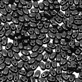 Czech Glass Two-hole Pressed Beads - Opaque Oval - Weight 1 g