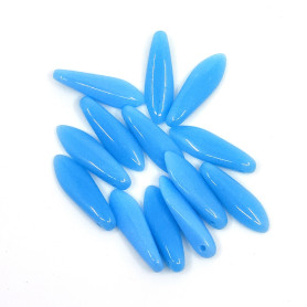 České skleněný korálek - jazýček / jehla - neprůhledný - 6 × 16 mm