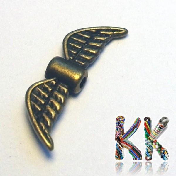 Korálek ze zinkové slitiny - andělská křídla - 21 x 8 x 3 mm