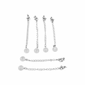 304 nerezový prodlužovací řetízek s karabinkou a 6,5mm přívěskem slunce - délka cca 68mm