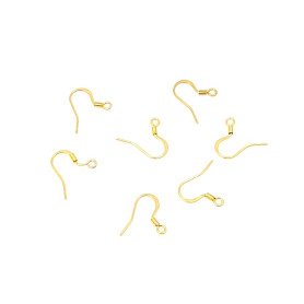 Afroháčky s pružinkou z 316 nerezové ocele - pokov pravé 18K zlato - 15 x 16 x 2 mm (1 pár)