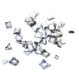 České skleněné zlomky - pokovené – 0,5–18 mm – Nevrtaná dekorativní drť – Množství: 1 gram