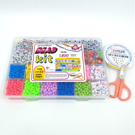 Kreativní sada korálků na výrobu náramků – 24 barev, 1800 dílků