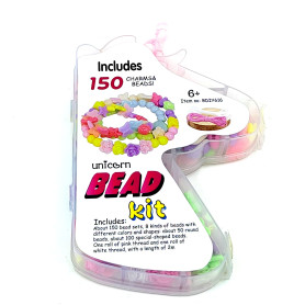 Kreativní sada korálků na výrobu náramků – 8 barev, 150 dílků (jednorožec box)