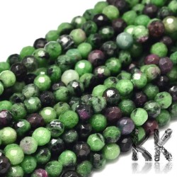 Přírodní rubín v zoisitu broušený - Ø 4 mm - kuličky