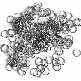 304 nerezové spojovací kroužky - Ø 6mm - Síla: 0,7mm - Množství: 1g (cca 21ks)