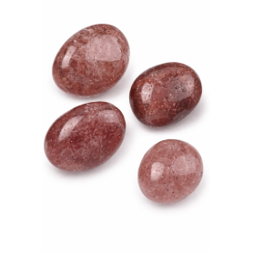 Přírodní jahodový křemen - Nevrtaný kámen - 15–40,5×11–20×7–19mm - Množství:1 ks