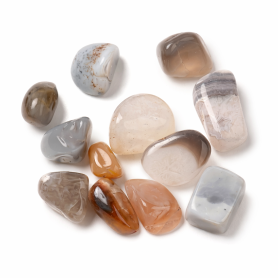 Přírodní botswanský achát - nevrtaný kámen - 15–25×17–25×12–16mm - Množství: 1 ks