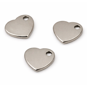 Přívěsek z 304 nerezové oceli – srdce - 11×10×1mm - Množství: 1 ks