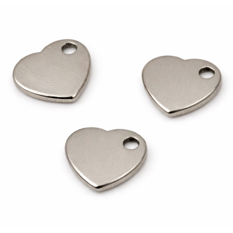 Přívěsek z 304 nerezové oceli – srdce - 11×10×1mm - Množství: 1 ks