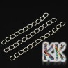 Iron extension chain with twisted eyelets, the color of which is adjusted to the appropriate reflection on the surface. The individual chains differ slightly in length, but all range from 45 to 55 mm. The chain eye is 3.5 mm wide, 5.5 mm long and 0.5 mm thick.
THE PRICE IS FOR 1 PCS.