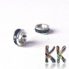 Metal separating bead - roundel with rhinestones - ∅ 6 x 3 mm