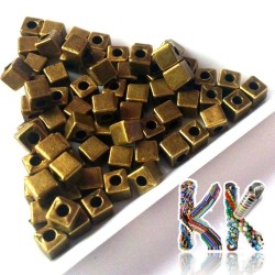 Separating bead made of zinc alloy - cube - 4 x 4 x 4 mm